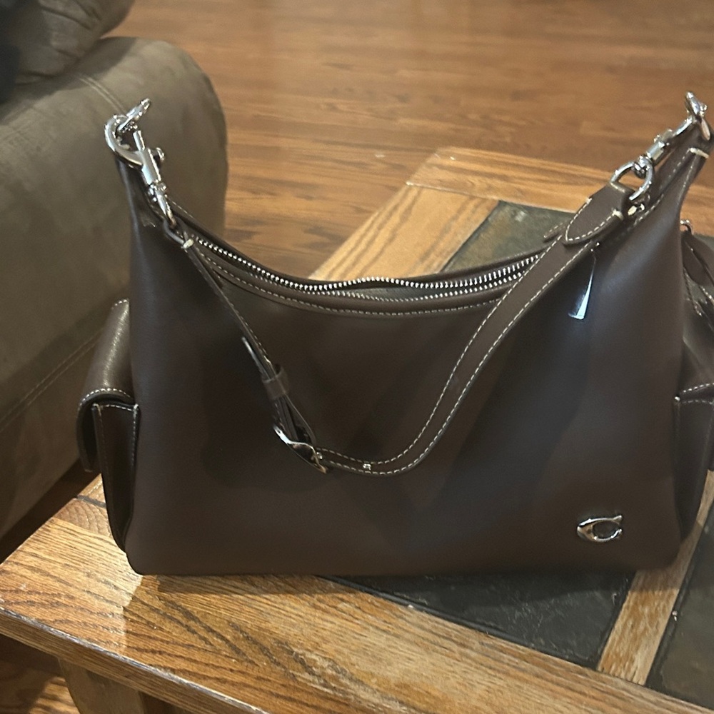 Coach Dark Brown Leather Shoulder Bag